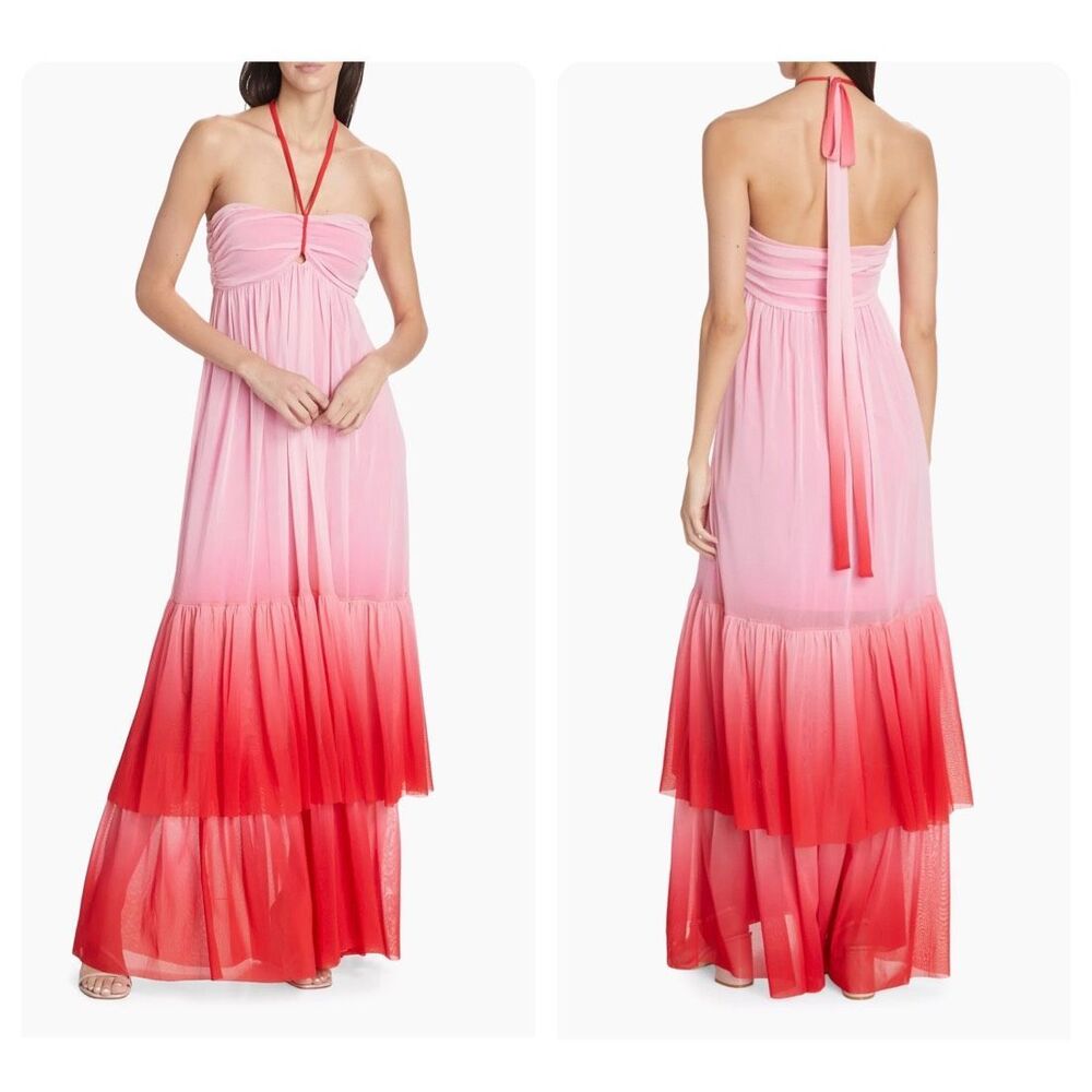 Prabal Gurung Wndrlust Ria Ombré Halter Maxi Dress Size M $1095